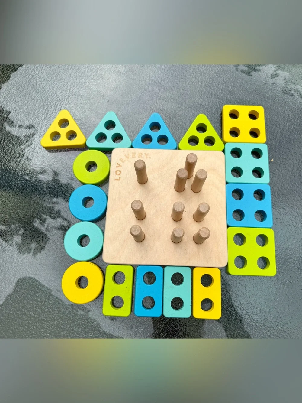 Lovevery Wooden Shape Stacker | Complete